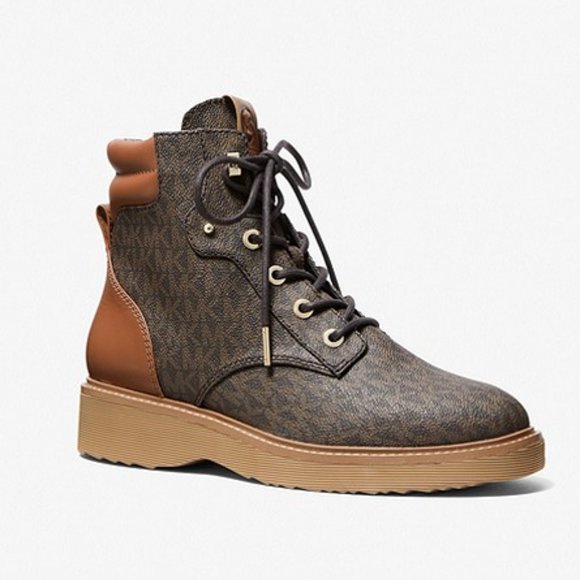 Michael Kors Trudy Leather and Logo Booties - Picture 1 of 1
